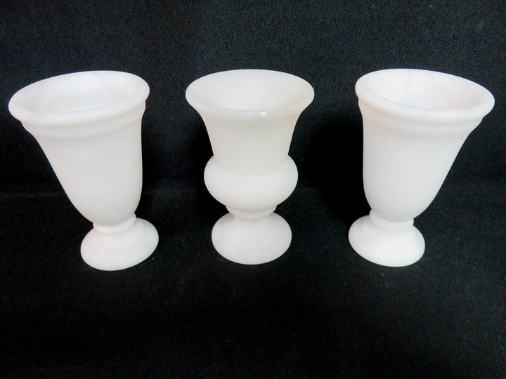 Trio of Alabaster Bud Vases