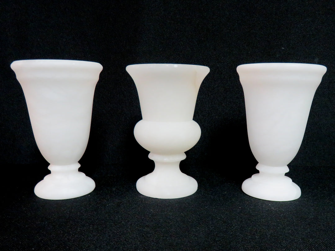 Trio of Alabaster Bud Vases