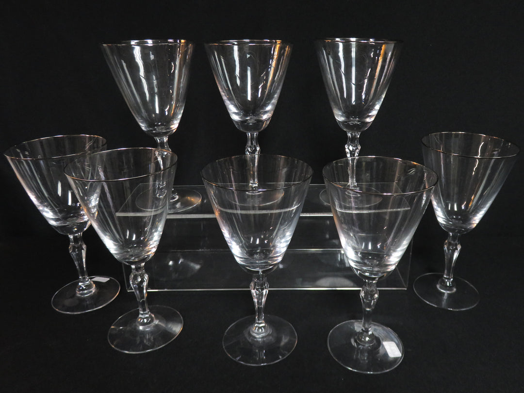 Silver Rimmed Fostoria Wine Glasses