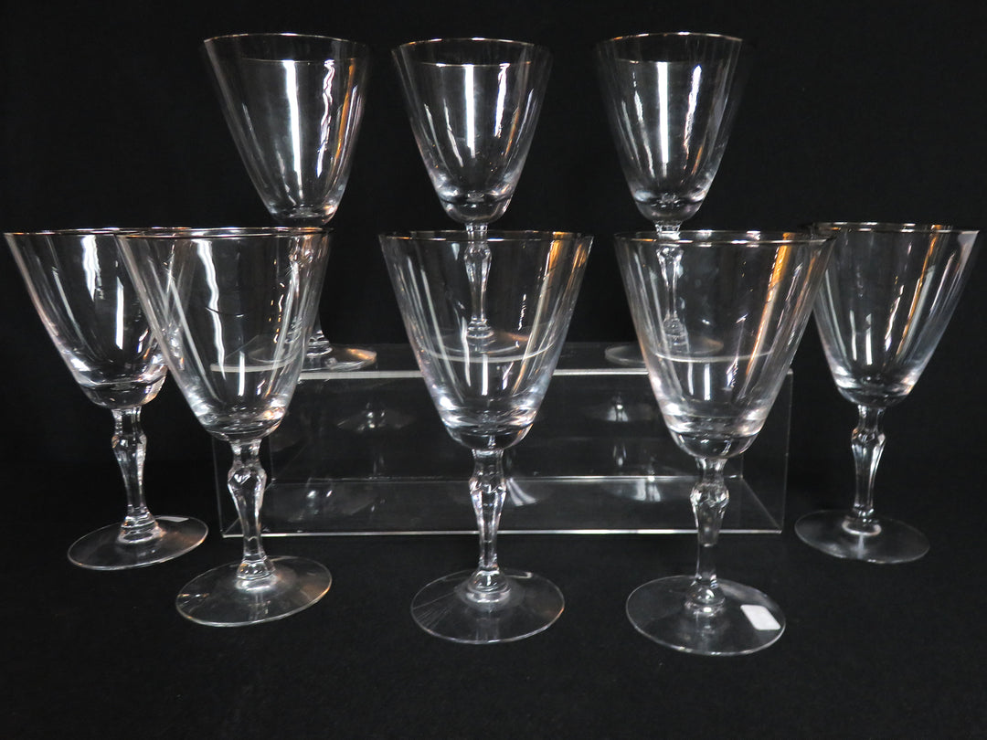Silver Rimmed Fostoria Wine Glasses