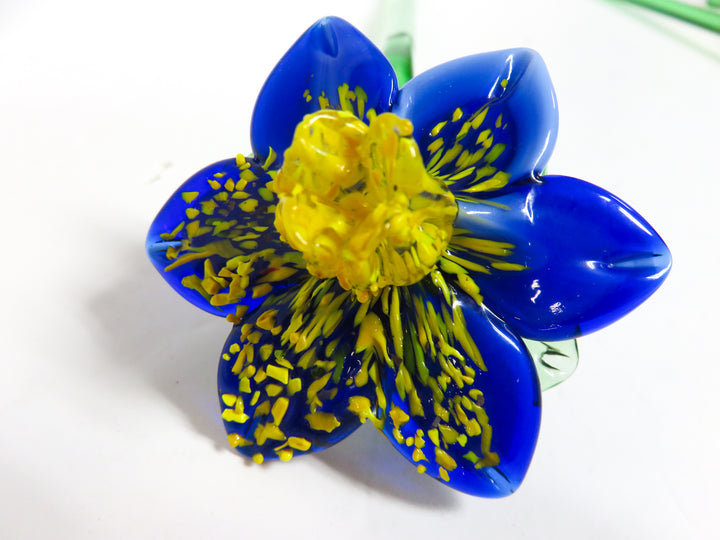 Trio of Art Glass Flowers