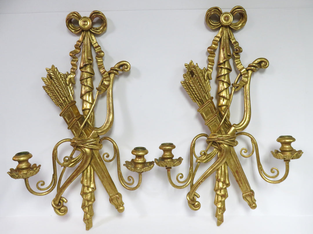 Neoclassic Gilt Wall Sconce Set