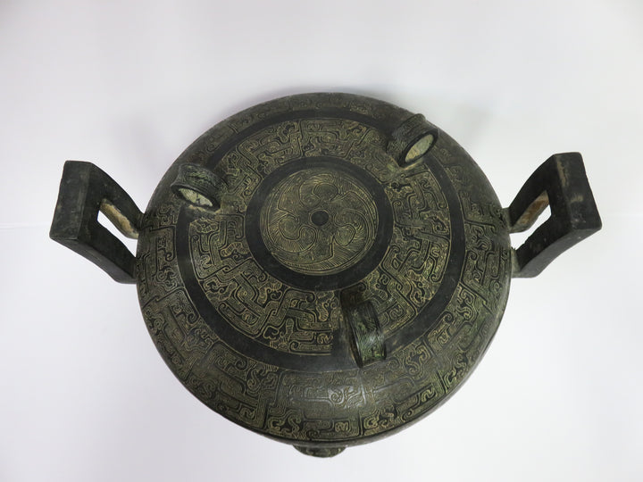 Three Footed Verdigris Vessel