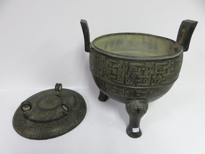 Three Footed Verdigris Vessel