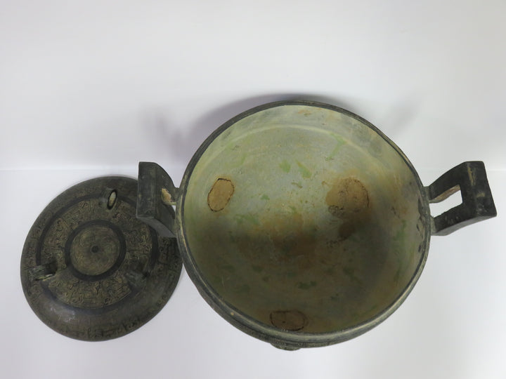 Three Footed Verdigris Vessel