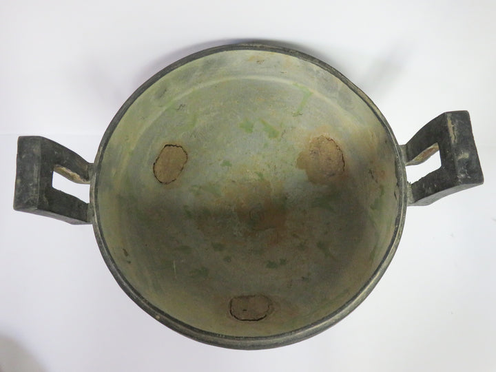 Three Footed Verdigris Vessel