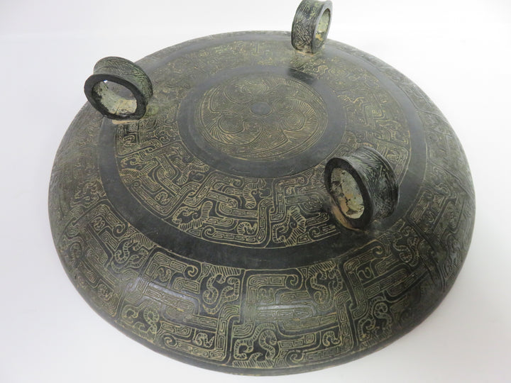 Three Footed Verdigris Vessel
