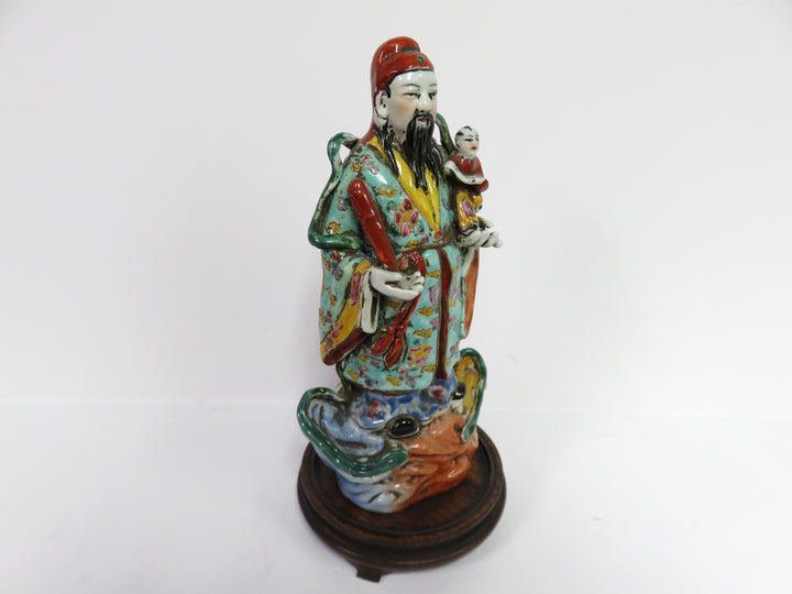 Asian Happiness Figurine on Stand