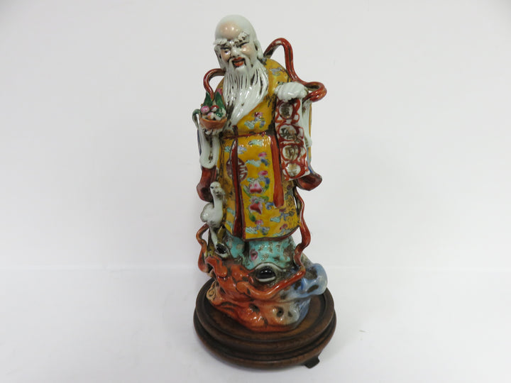 Asian Longevity Figurine on Stand