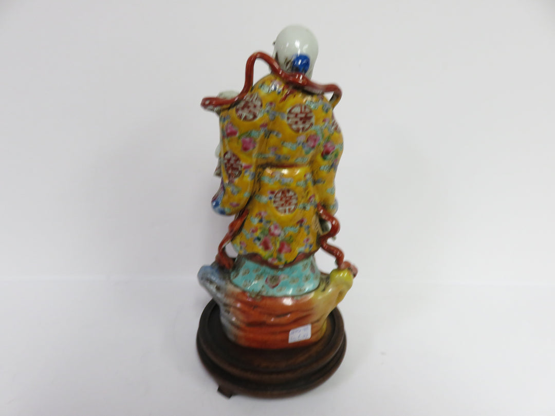 Asian Longevity Figurine on Stand