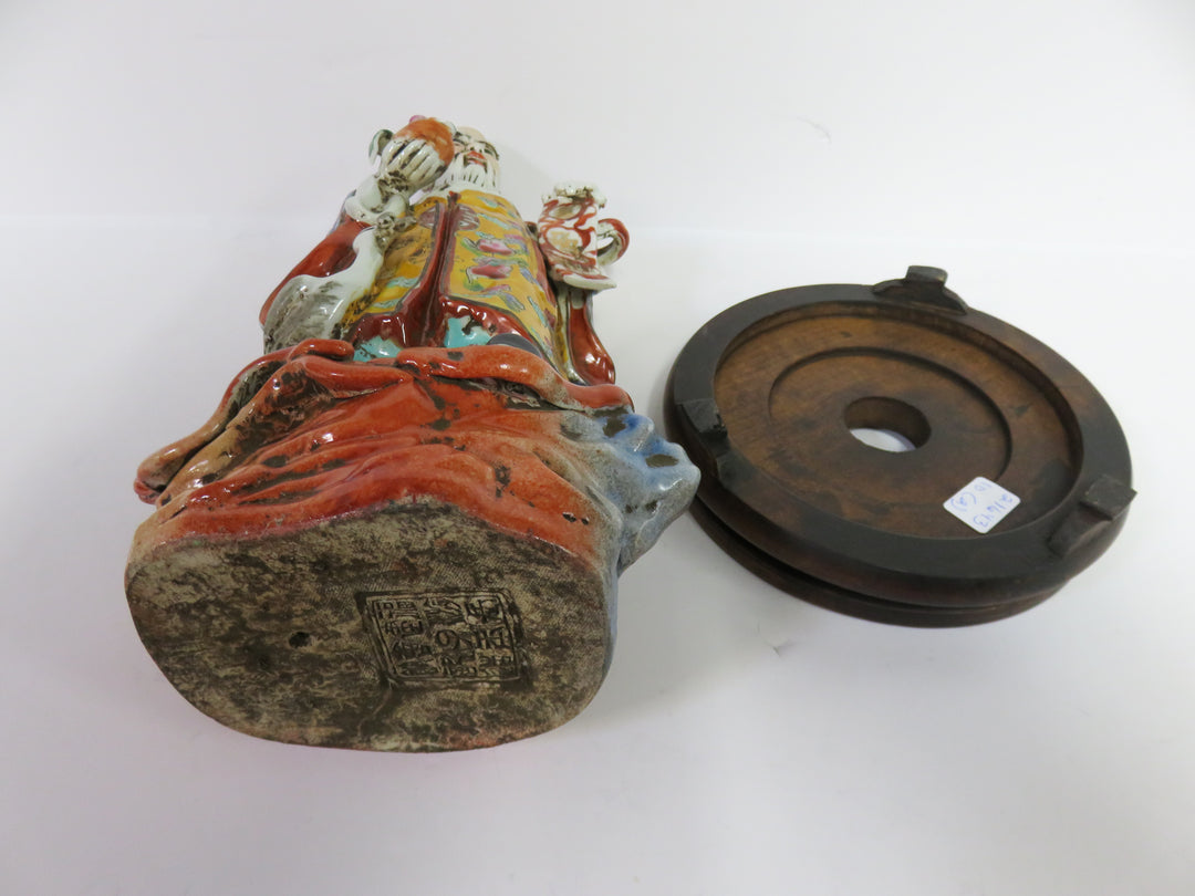 Asian Longevity Figurine on Stand