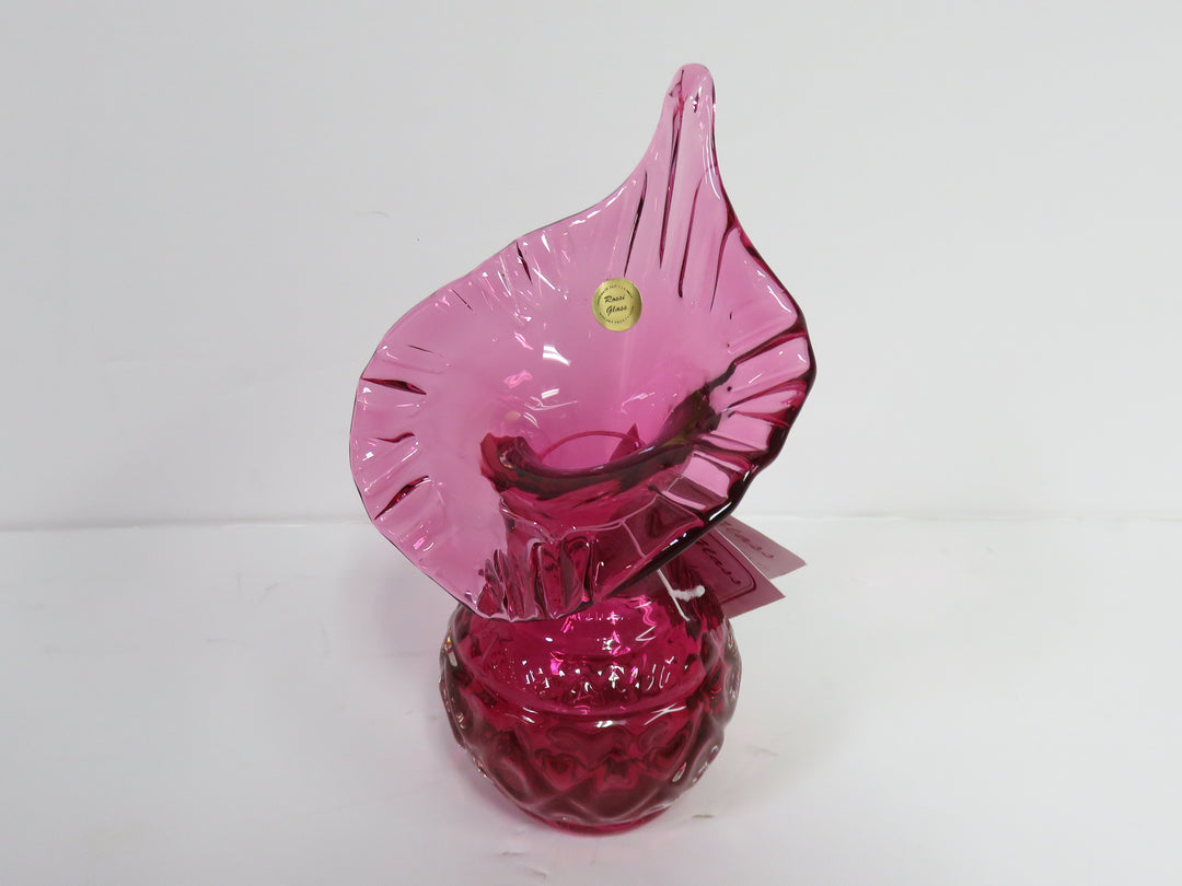 Rossi Cranberry Glass Vase