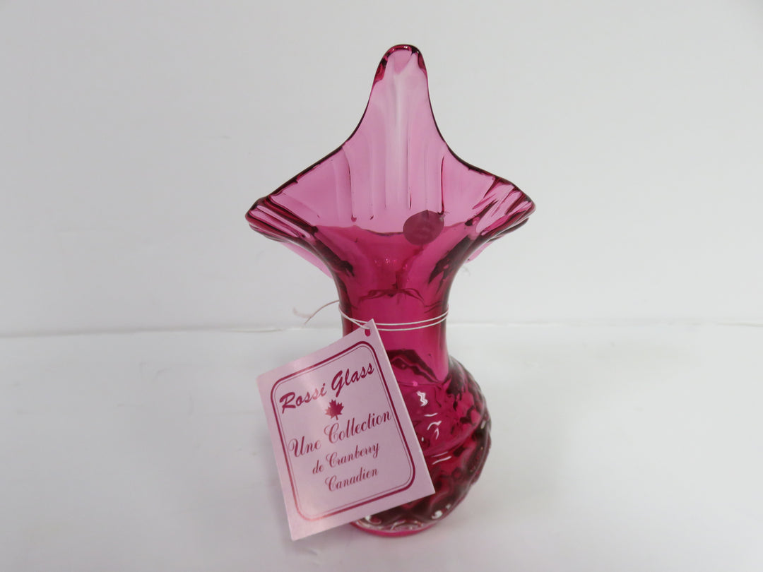 Rossi Cranberry Glass Vase