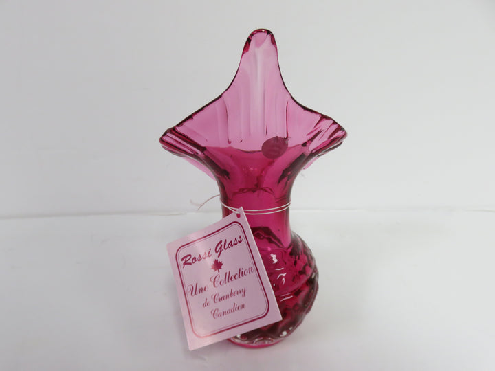 Rossi Cranberry Glass Vase