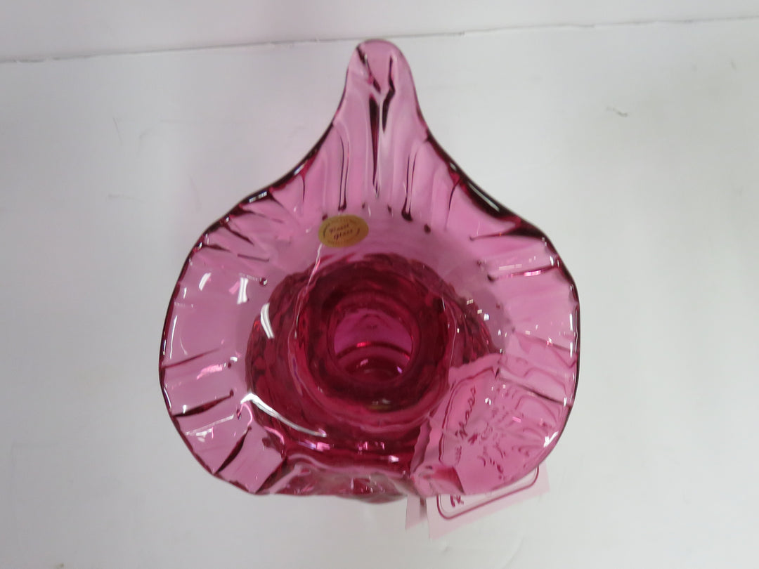 Rossi Cranberry Glass Vase
