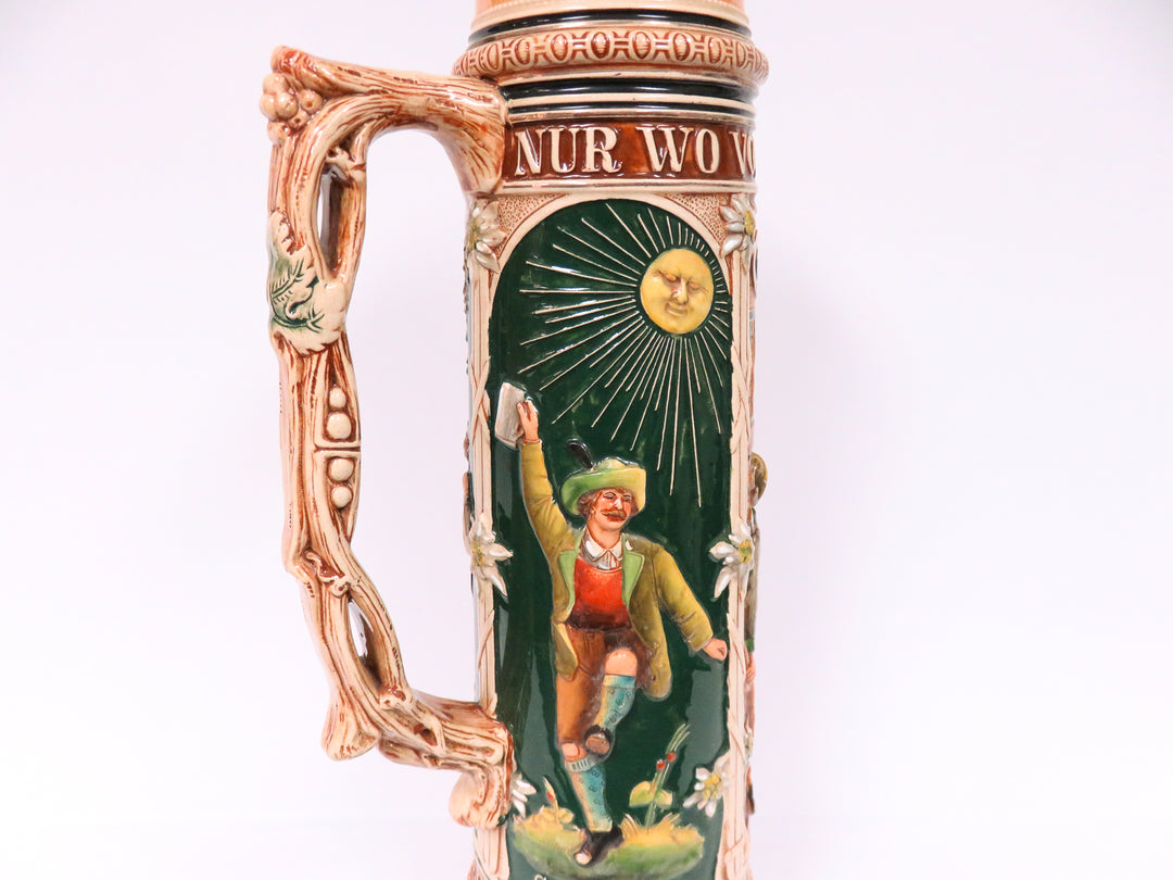 Hand Painted Tall Beer Stein