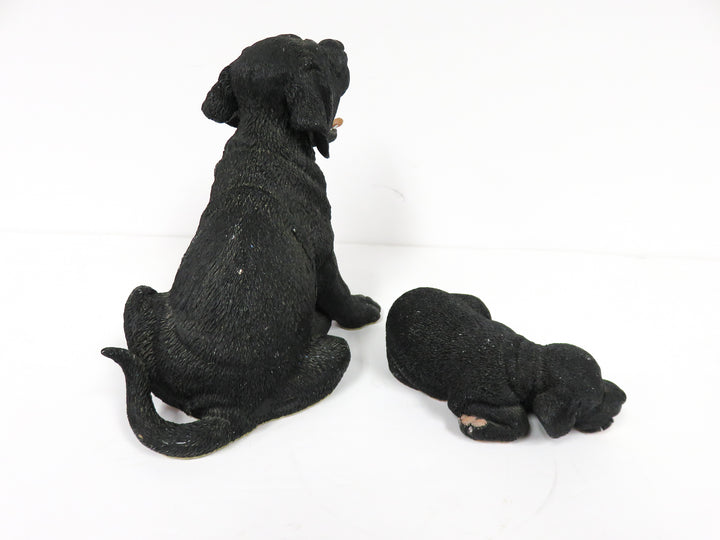Black Lab Dog and Puppy