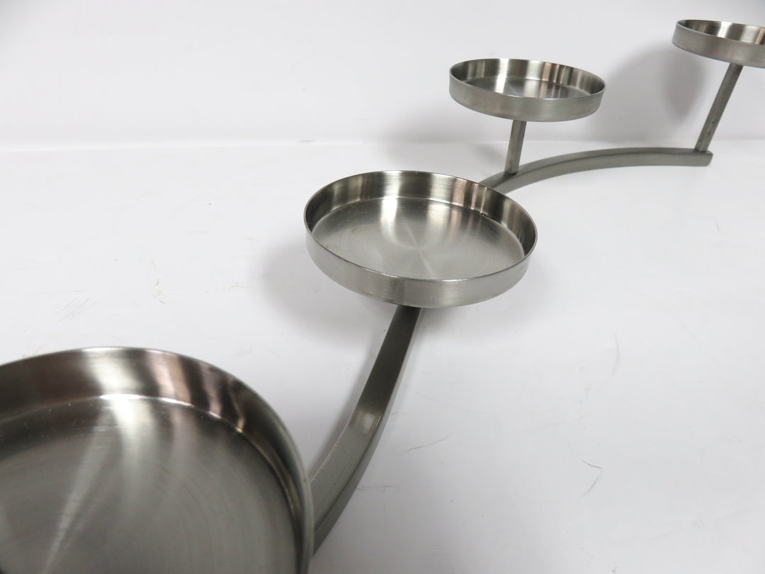 Silver Curved Candleholder