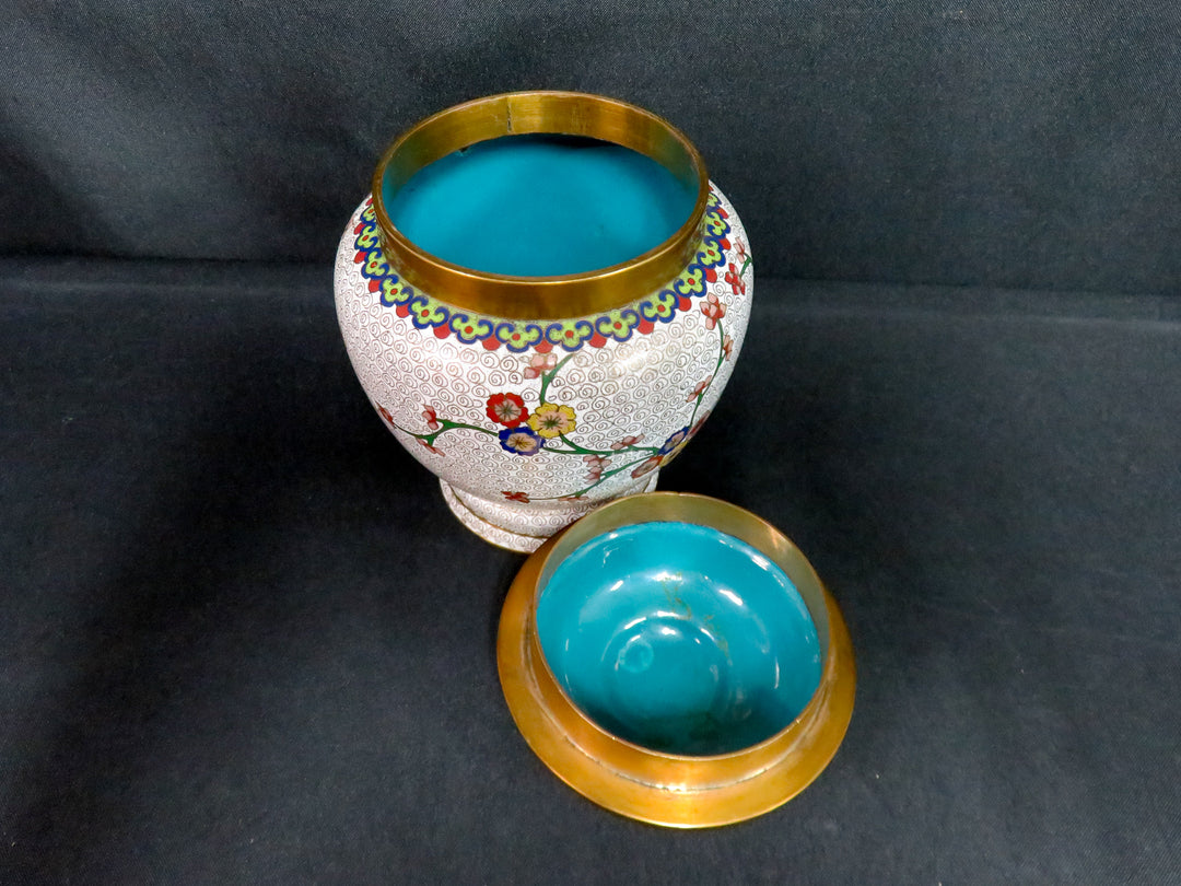 Cloisonne Ginger Jar on Stand