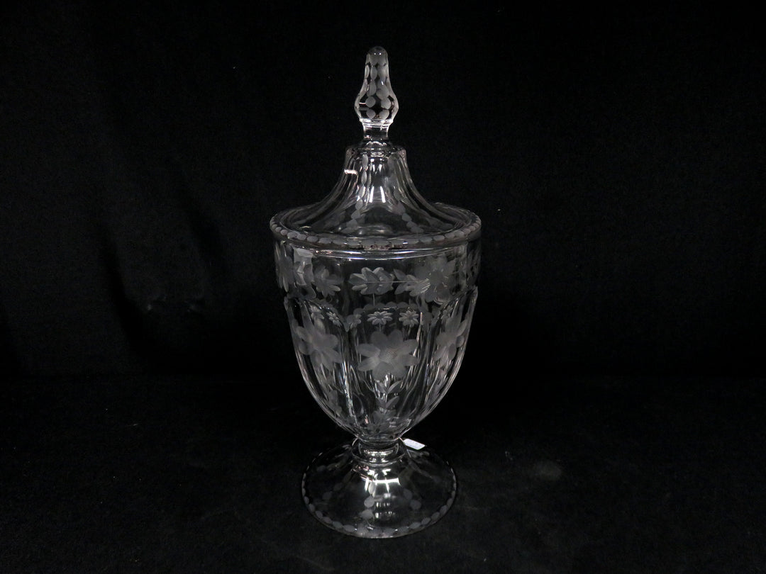 Pedestal Etched Candy Jar