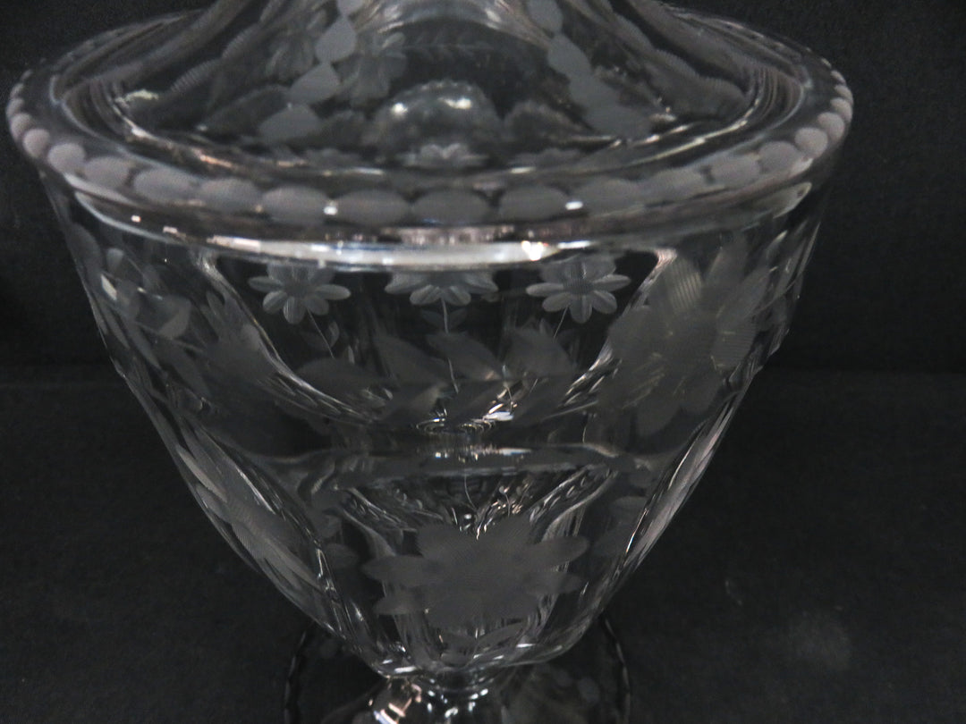 Pedestal Etched Candy Jar