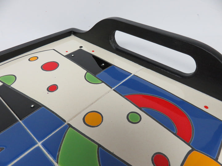 Ceramic Tile and Wood Serving Tray