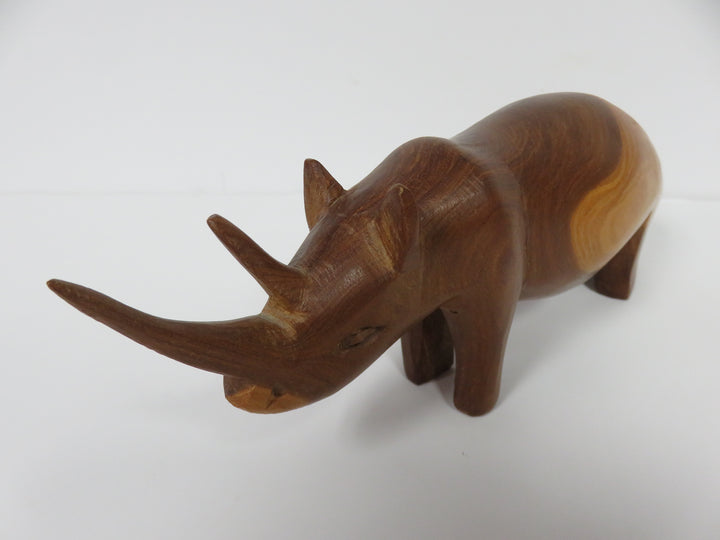 Teak Rhinoceros Figurine