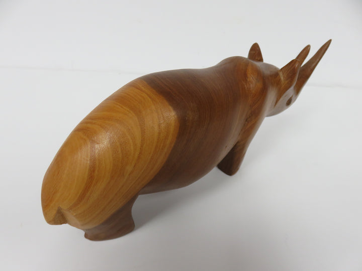 Teak Rhinoceros Figurine