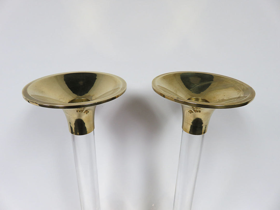 Frederick Cooper Lucite Column Candlesticks
