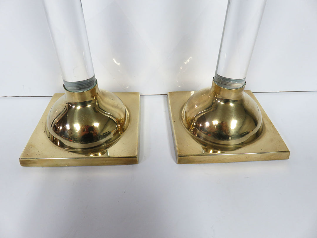 Frederick Cooper Lucite Column Candlesticks
