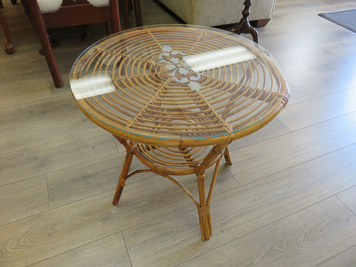 Round Bamboo Occasional Table