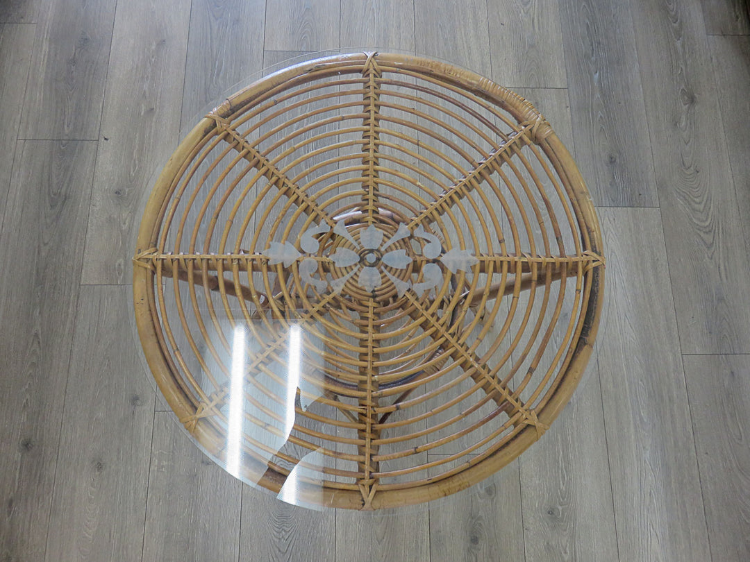 Round Bamboo Occasional Table