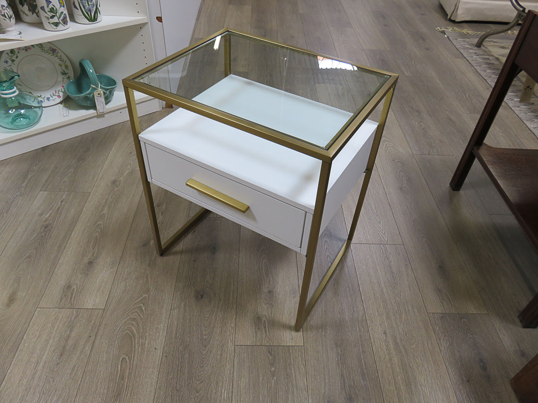 Glass Topped End Table