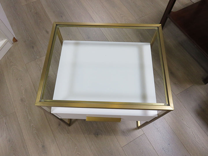 Glass Topped End Table