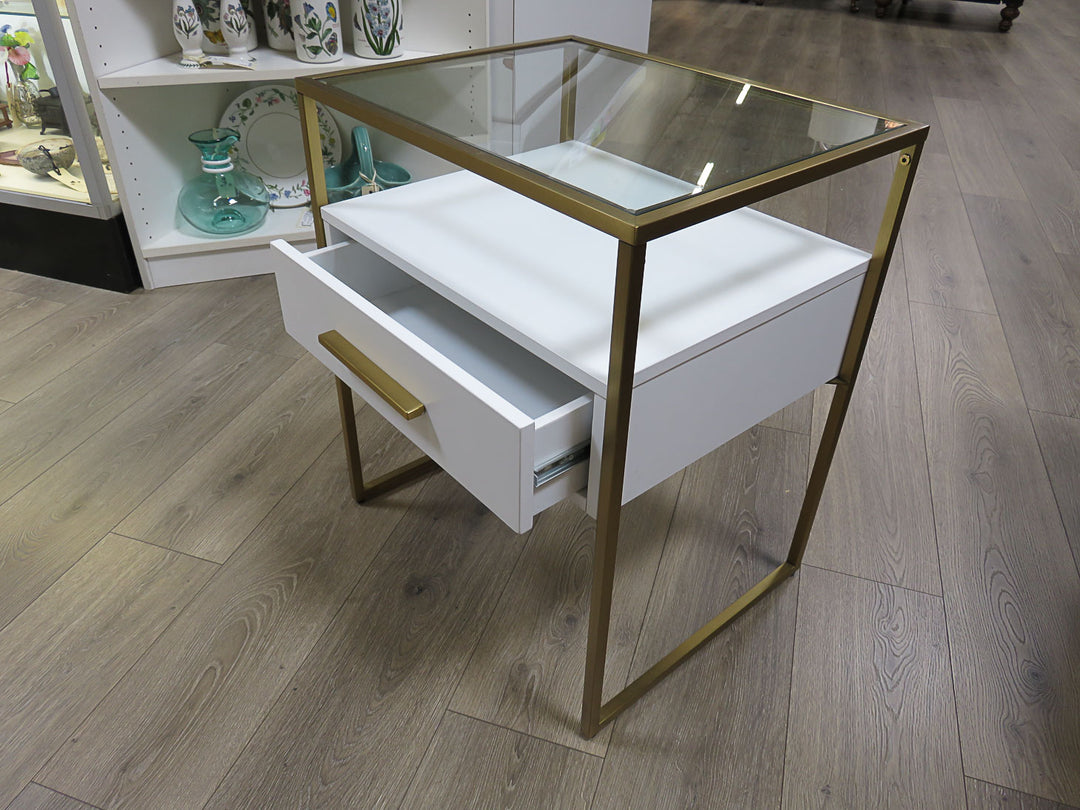 Glass Topped End Table