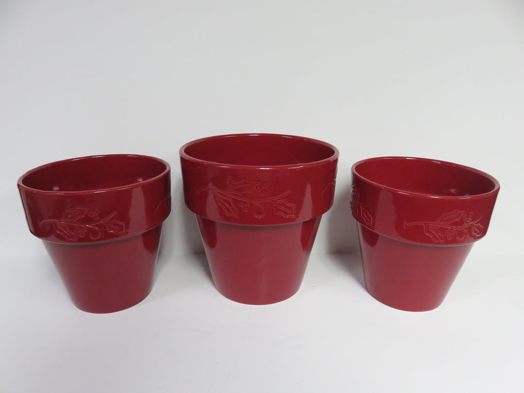 Trio of Red Planters