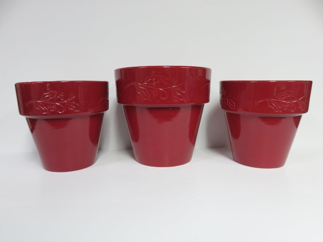 Trio of Red Planters