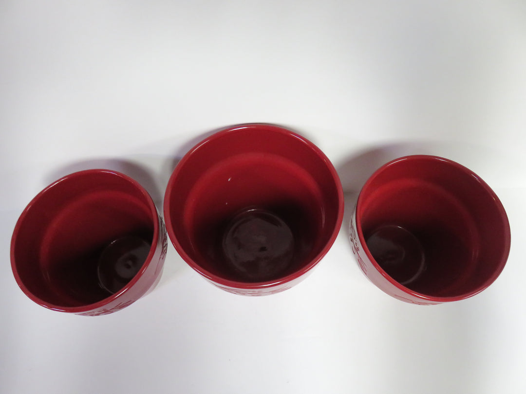 Trio of Red Planters
