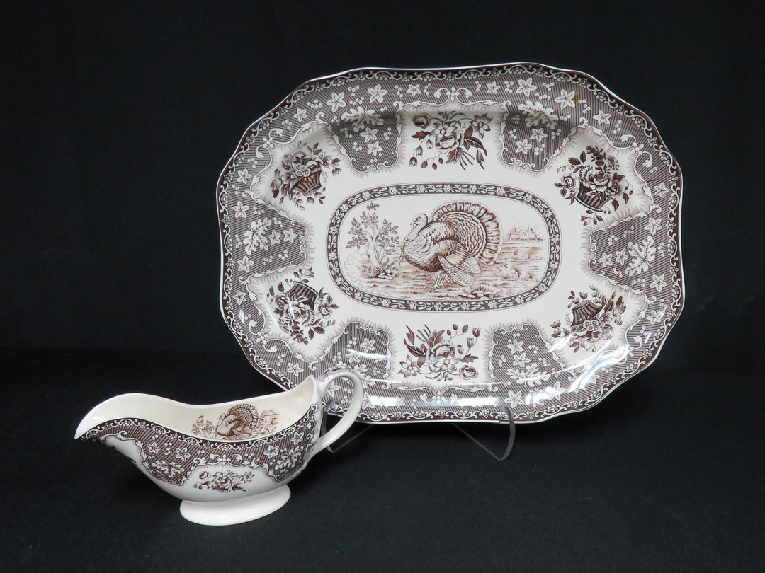 Spode Platter and Gravy Boat