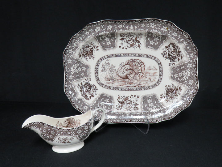 Spode Platter and Gravy Boat