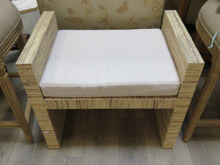 H-Shaped Raffia Bench