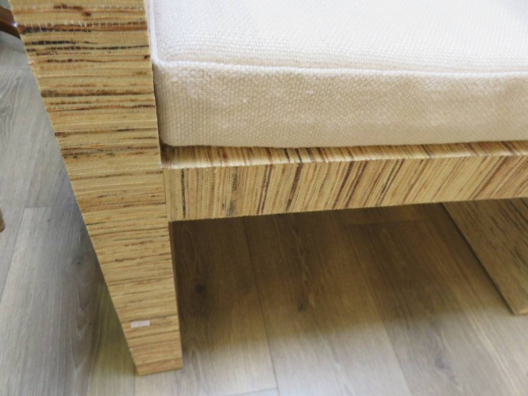 H-Shaped Raffia Bench