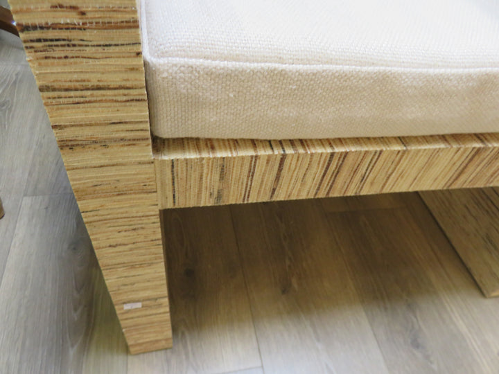 H-Shaped Raffia Bench