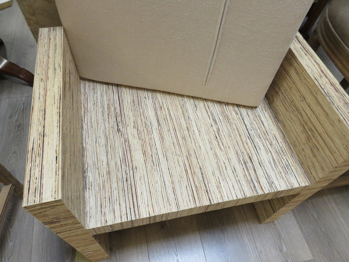 H-Shaped Raffia Bench
