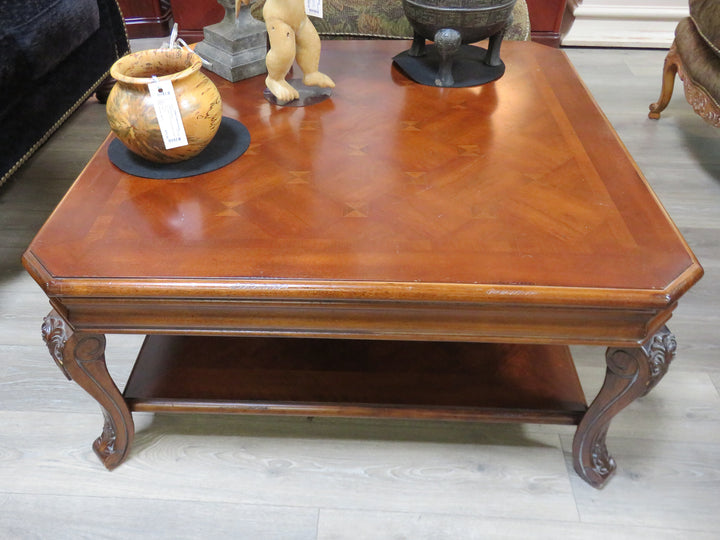 Dark Wood Inlaid Coffee Table