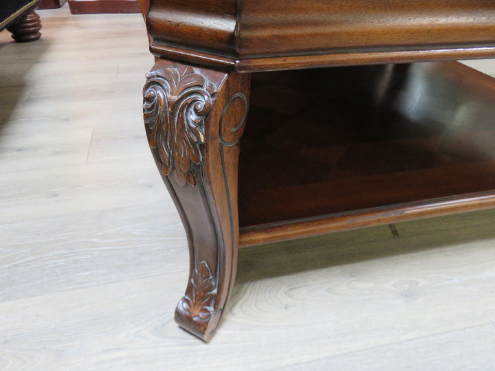 Dark Wood Inlaid Coffee Table