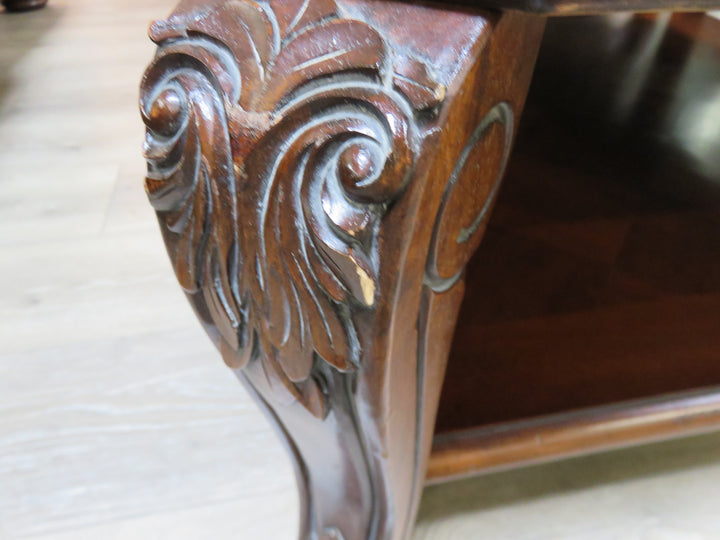 Dark Wood Inlaid Coffee Table