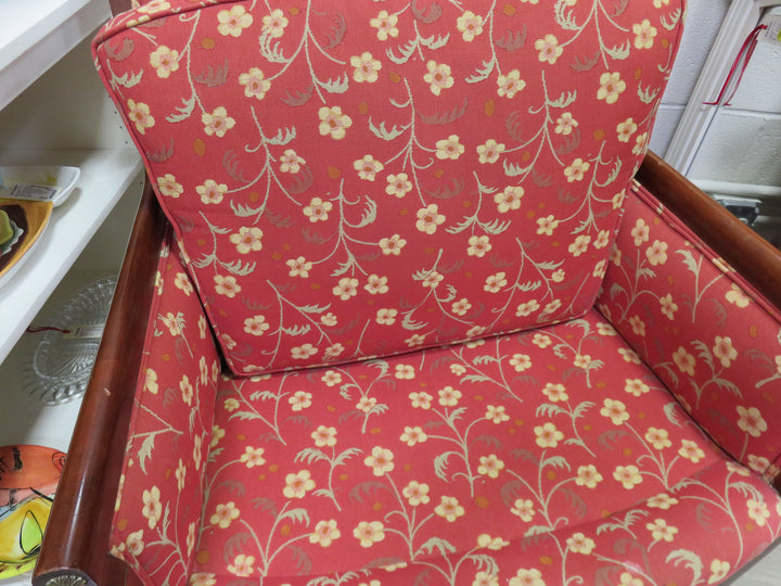 Red & Yellow Floral Arm Chair