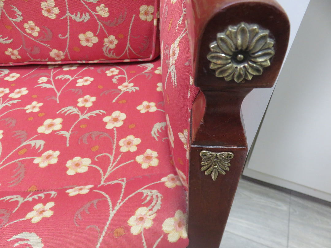 Red & Yellow Floral Arm Chair