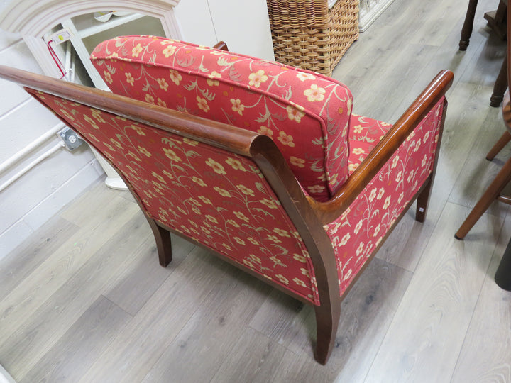 Red & Yellow Floral Arm Chair